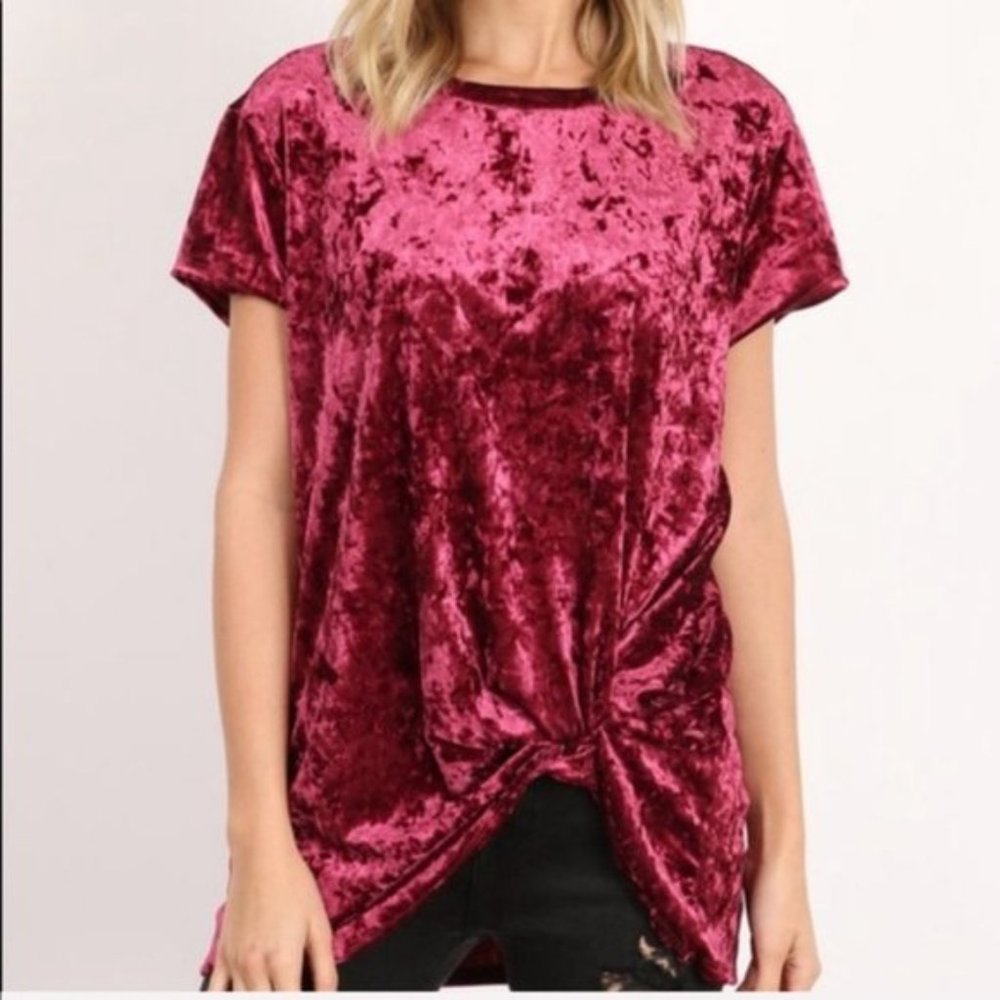 CLEARANCE SALE - FALL MOON VELVET TEE - Picture 1 of 3